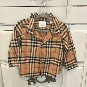 Burberry Boy's Vintage Check Long-Sleeve Shirt, Size 12M